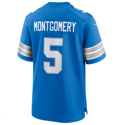 D.Lions #5 David Montgomery Player Blue Game Football Jerseys