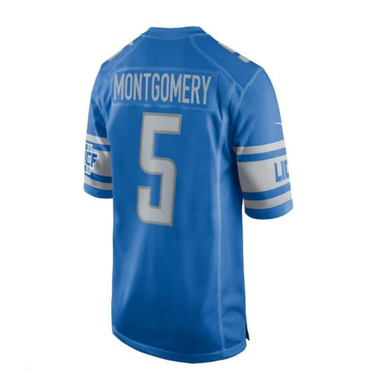 D.Lions #5 David Montgomery Player Game Jersey - Blue Stitched American Football Jerseys