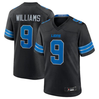 D.Lions #9 Jameson Williams Black Game Jersey Player American Stitched Football Jerseys