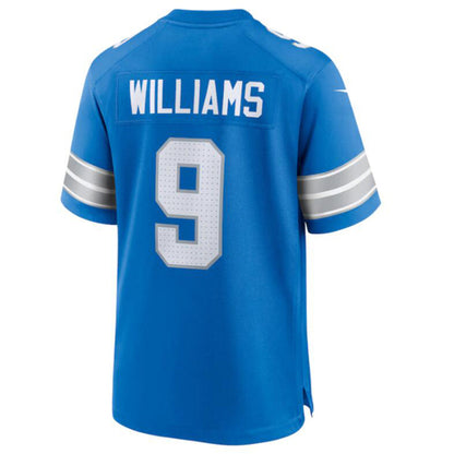 D.Lions #9 Jameson Williams Blue Game Jersey American Stitched Player Football Jerseys