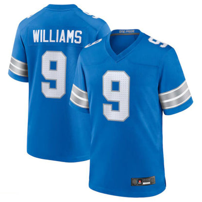 D.Lions #9 Jameson Williams Blue Game Jersey American Stitched Player Football Jerseys