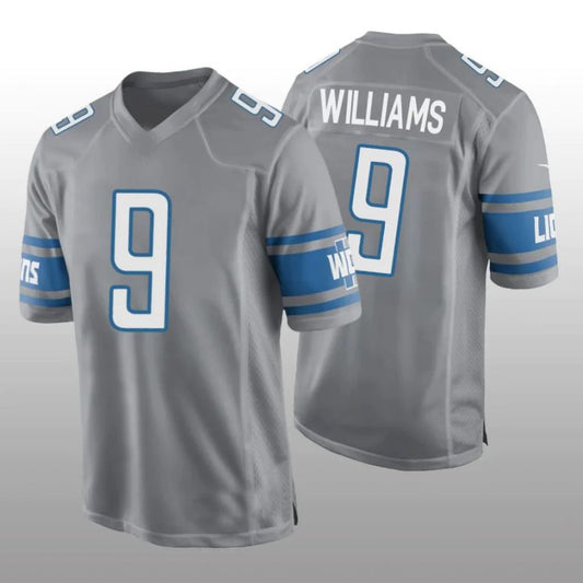 D.Lions #9 Jameson Williams Player Grey classics Game Football Jerseys