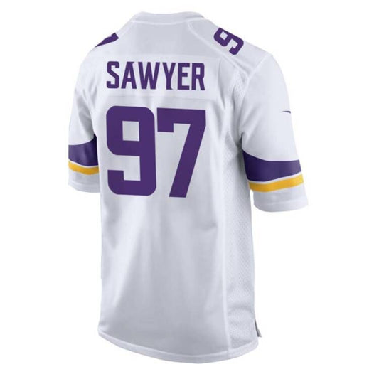 MN.Vikings #97 Talance Sawyer Player Game Jersey - White American Football Jerseys