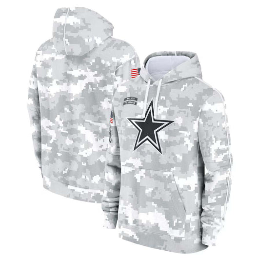 D.Cowboys Salute To Service Club Pullover Hoodie Player Game Jersey Stitched American Football Jerseys