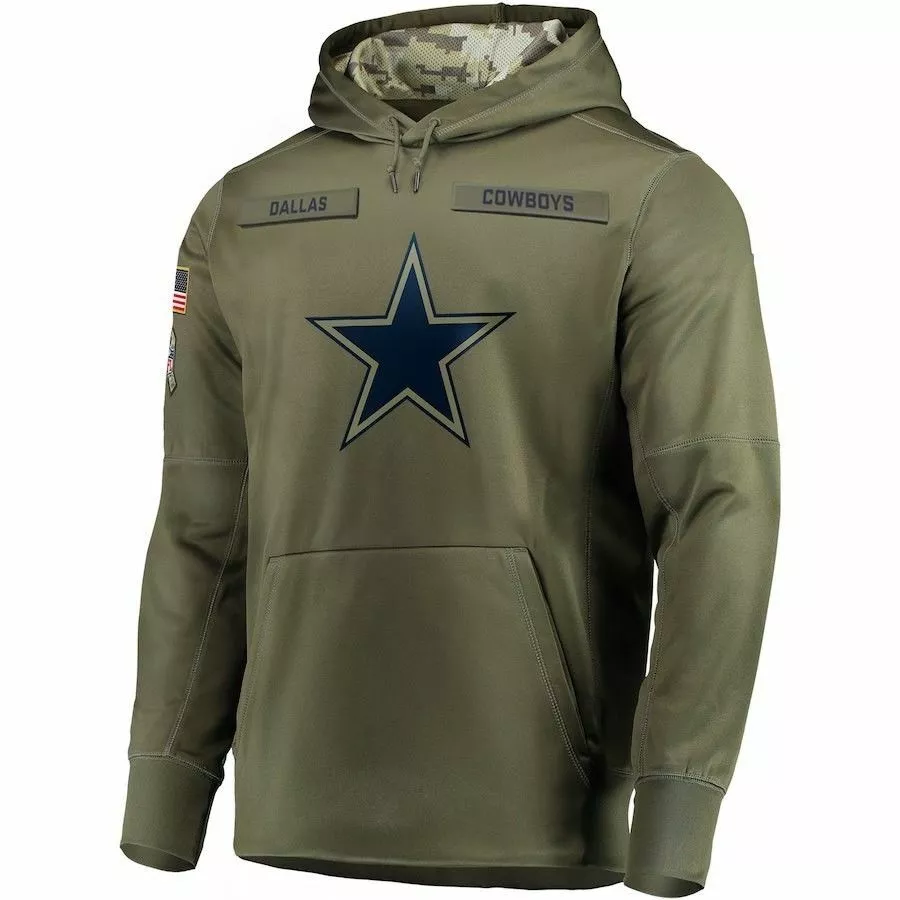 D.Cowboys Salute To Service Club Pullover Hoodie Player Jersey -Stitched American Football Jerseys