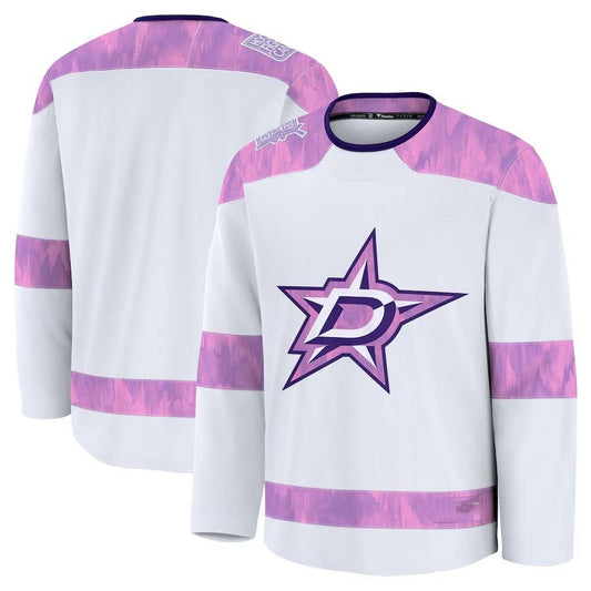 D.Stars Fanatics Blank Player Game Hockey Jersey - White Stitched American Hockey Jerseys