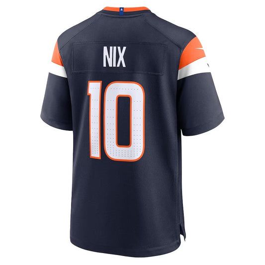 D.Broncos #10 Bo Nix Player Game Jersey - Navy American Football Jerseys