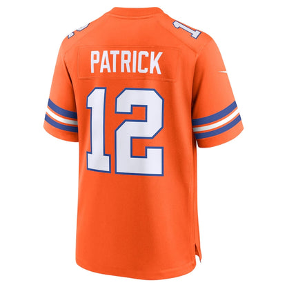 D.Broncos #12 Tim Patrick Orange Mile High Collection 1977 Throwback Player Game Football Jerseys