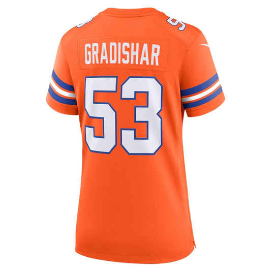 D.Broncos #53 Randy Gradishar Orange Mile High Collection 1977 Throwback Retired Player Game Football Jerseys