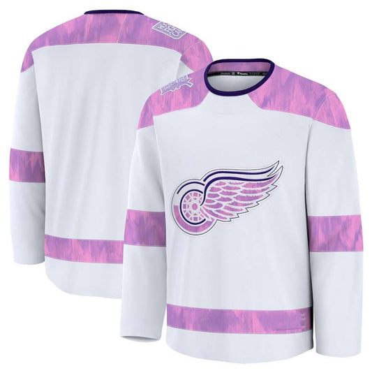 D.Red Wings Fanatics Blank Player Game Hockey Jersey - White Stitched American Hockey Jerseys