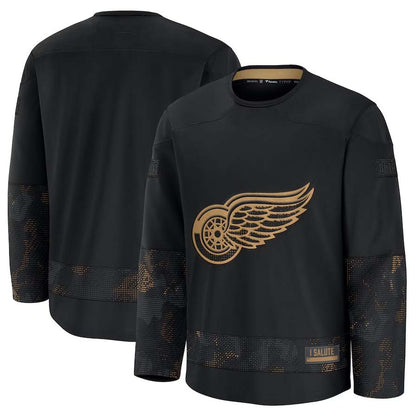 D.Red Wings Fanatics Blank Player Game Hockey Jersey - Black Stitched American Hockey Jerseys