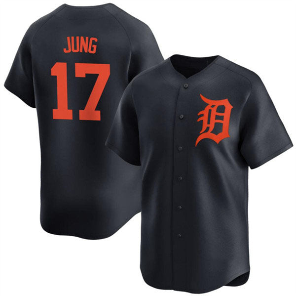 D.Tigers #17 Jace Jung Player Black Alternate Limited Stitched Baseball Jerseys