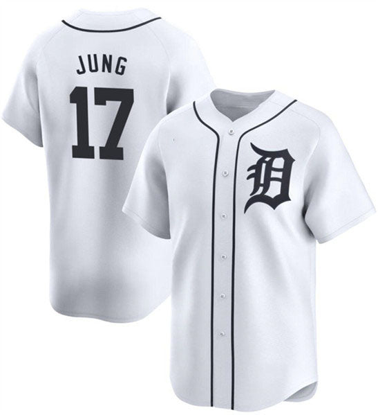 D.Tigers #17 Jace Jung Player White Limited Stitched Baseball Jerseys