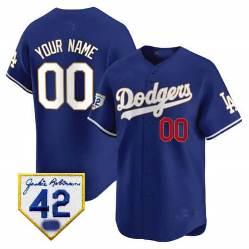 Custom LA.Dodgers Jackie Robinson Patch Vapor Premier Limited –Stitched Baseball Jerseys