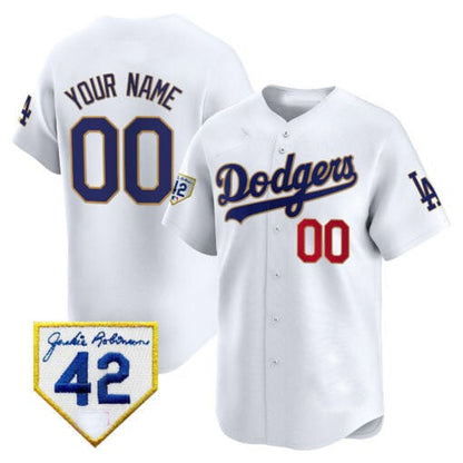 Custom LA.Dodgers Jackie Robinson Patch Vapor Premier Limited –Stitched Baseball Jerseys