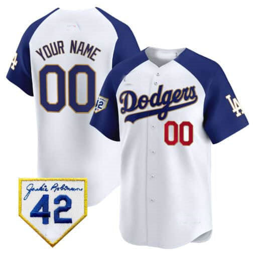 Custom LA.Dodgers Jackie Robinson Patch Vapor Premier Limited –Stitched Baseball Jerseys