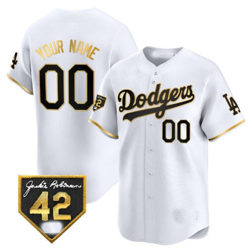 Custom LA.Dodgers Jackie Robinson Patch Vapor Premier Limited –Stitched Baseball Jerseys