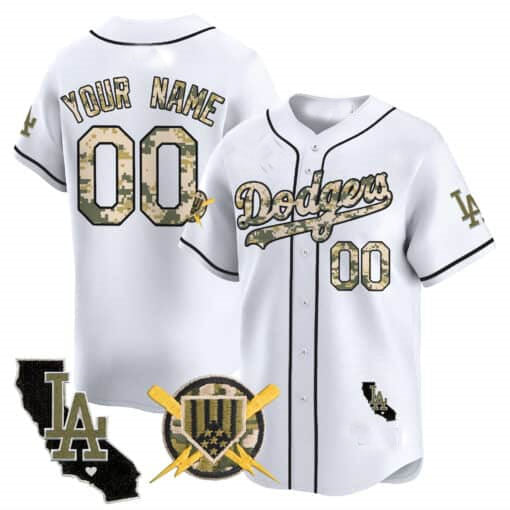 Custom LA.Dodgers Armed Forces Day Vapor Premier Limited –Stitched Baseball Jerseys