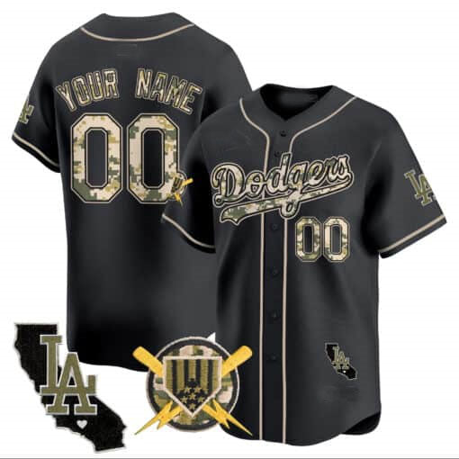 Custom LA.Dodgers Armed Forces Day Vapor Premier Limited –Stitched Baseball Jerseys