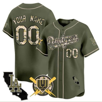 Custom LA.Dodgers Armed Forces Day Vapor Premier Limited –Stitched Baseball Jerseys