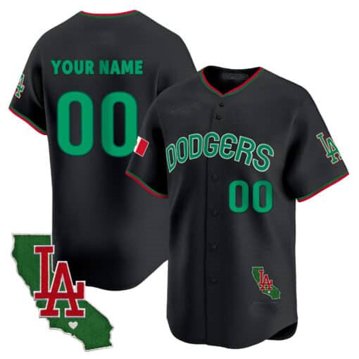 Custom LA.Dodgers Mexico California Patch Vapor Premier Limited V3 – All Stitched Baseball Jersey