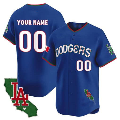 Custom LA.Dodgers Mexico California Patch Vapor Premier Limited V3 – All Stitched Baseball Jersey