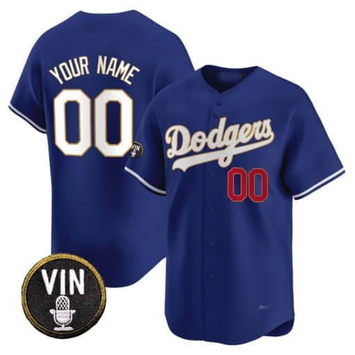 Custom LA.Dodgers Vin Scully Patch Gold Trim Vapor Premier Limited – All Stitched Baseball Jerseys