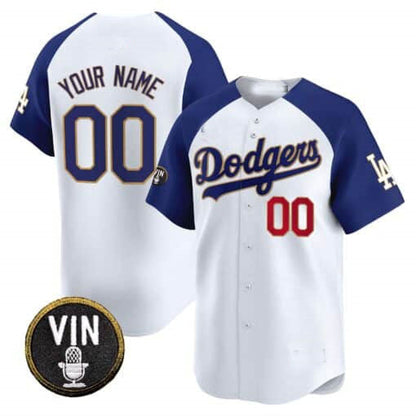 Custom LA.Dodgers Vin Scully Patch Gold Trim Vapor Premier Limited – All Stitched Baseball Jerseys