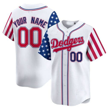 Custom LA.Dodgers White Independence Day Vapor Premier Limited V2 – All Stitched Baseball Jerseys