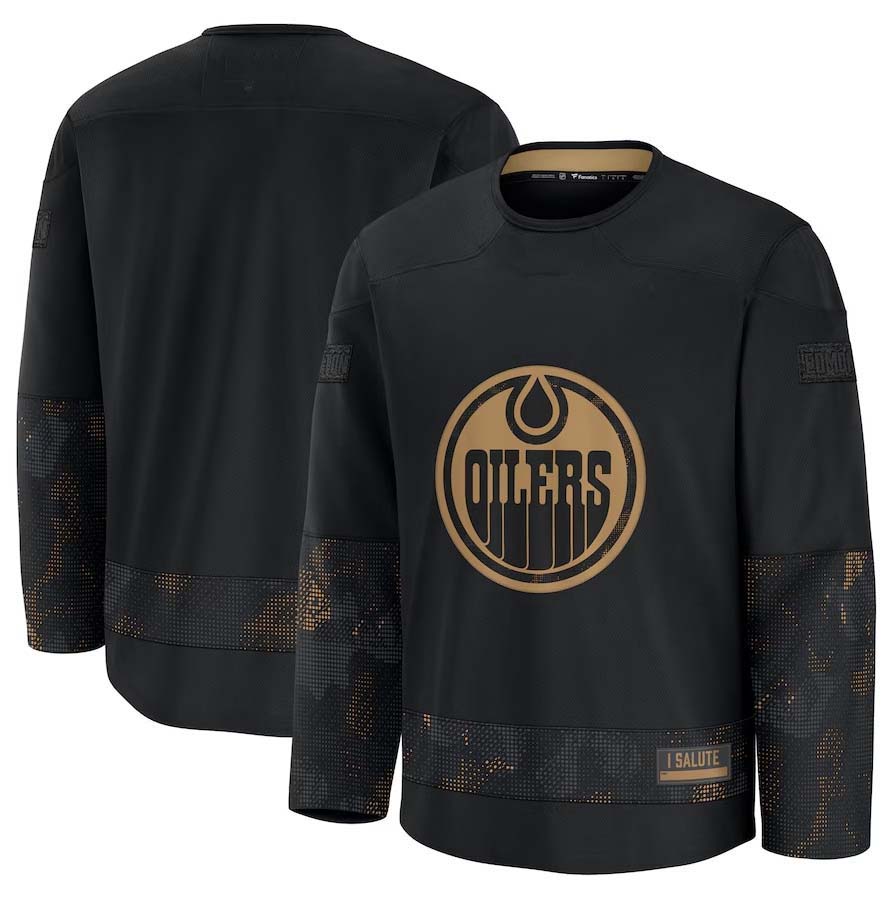 E.Oilers Fanatics Blank Player Game Hockey Jersey - Black Stitched American Hockey Jerseys