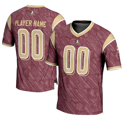 Custom F.State Seminoles GameDay Greats Highlight Print NIL Pick-A Football Jersey - Garnet American College Jerseys