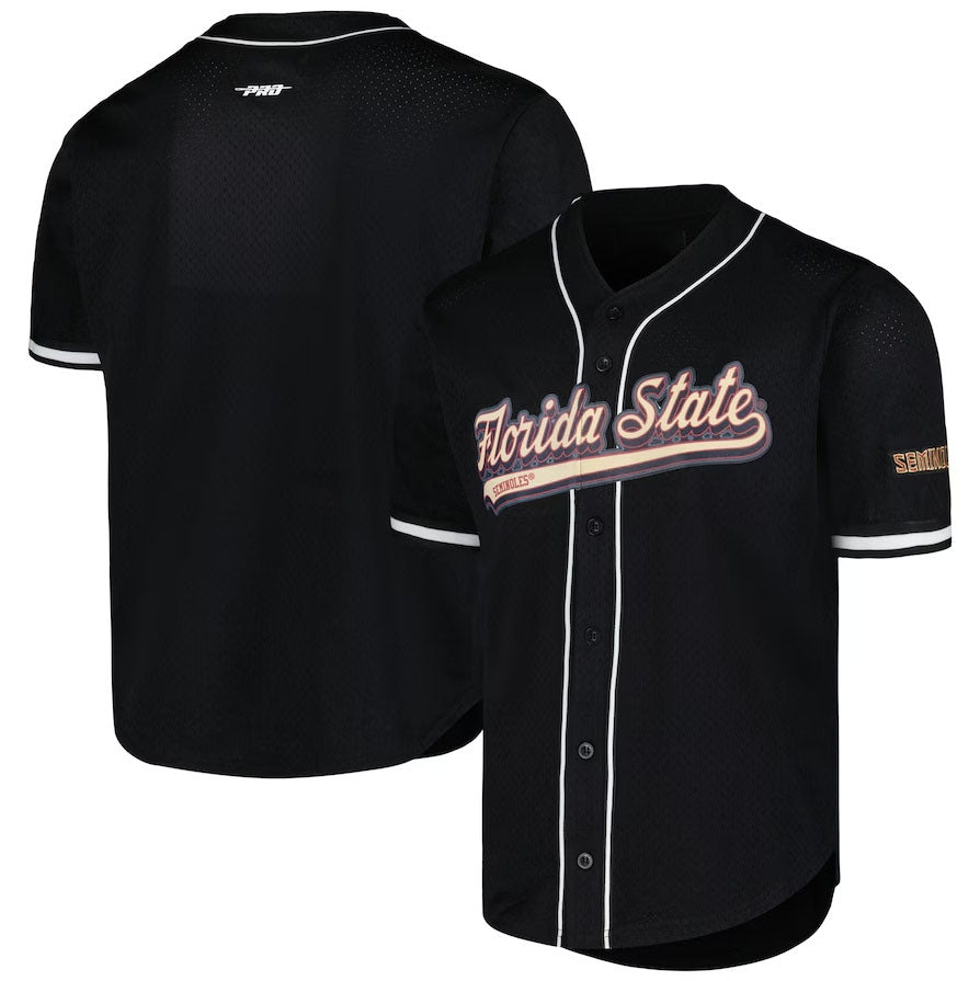 F.State Seminoles Pro Standard Mesh Full-Button Replica Player Baseball Jersey - Black American College Jerseys