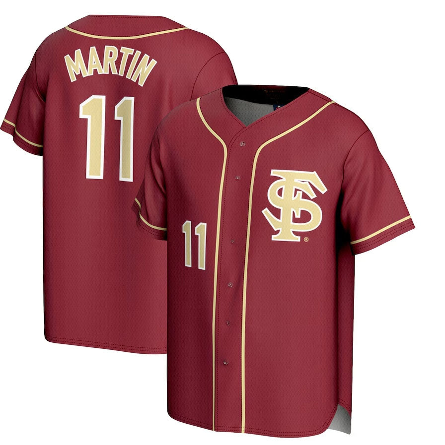 F.State Seminoles #11 Mike Martin Player Unisex Lightweight Baseball Jerseys - Garnet American College Jerseys