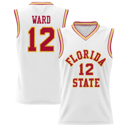 F.State Seminoles #12 Charlie Ward Player Basketball Jerseys Lightweight - White American College Jerseys