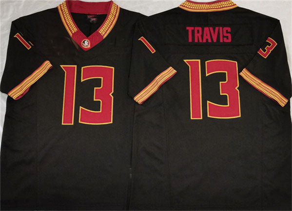 F.State Seminoles #13 Jordan Travis Player Black Game Jersey Stitched College Jerseys