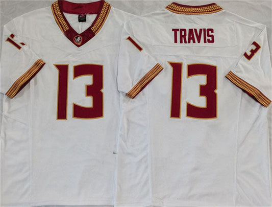 F.State Seminoles #13 Jordan Travis White Player Game Jersey -Stitched College Jerseys