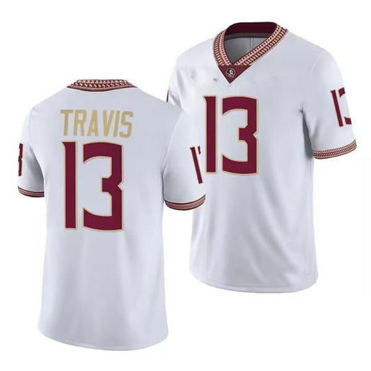 F.State Seminoles #13 Jordan Travis Player White Game Jersey -Stitched College Jerseys