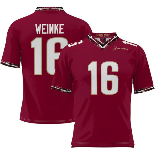 F.State Seminoles #16 Chris Weinke Player Heisman Football Jerseys - Garnet American College Jerseys