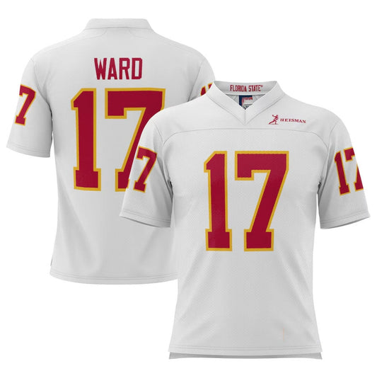 F.State Seminoles #17 Charlie Ward Player Heisman Football Jerseys - White American College Jerseys