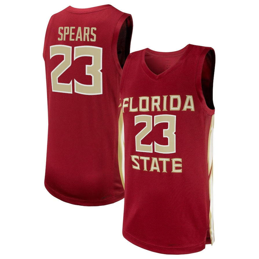 F.State Seminoles #23 Primo Spears NIL Basketball Replica Player Jerseys - Garnet American College Jerseys