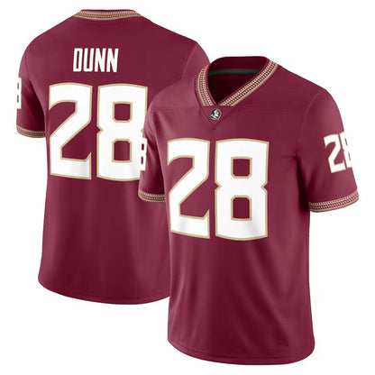 F.State Seminoles #28 Warrick Dunn Player Alumni Game Jersey - Garnet American College Jerseys