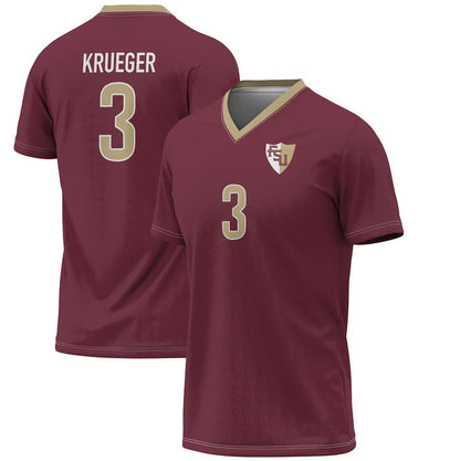 F.State Seminoles #3 Casey Krueger Player Lightweight Alumni Soccer Jersey - Garnet American College Jerseys