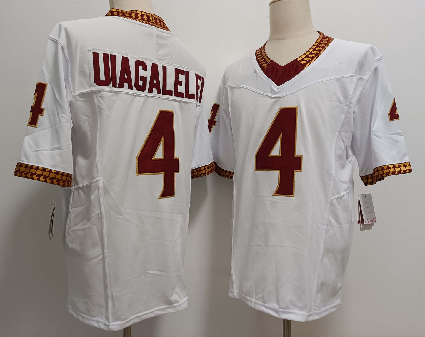 F.State Seminoles #4 DJ Uiagalelei White Player Game Jersey Stitched American College Jerseys