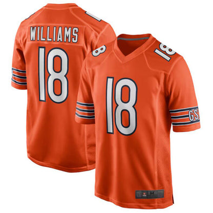 C.Bears #18 Caleb Williams Orange Player Game Football Jerseys