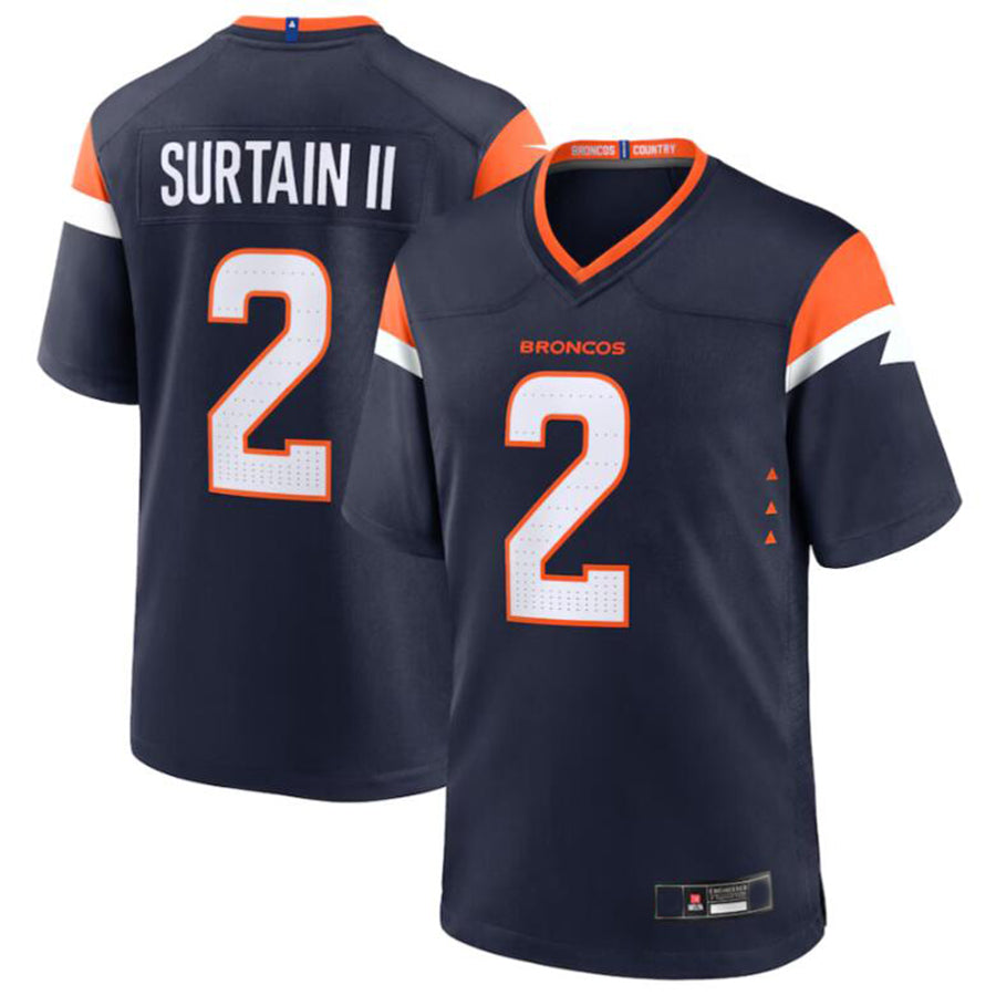 D.Broncos #2 Patrick Surtain II Player Navy Jersey Stitched American Football Jerseys