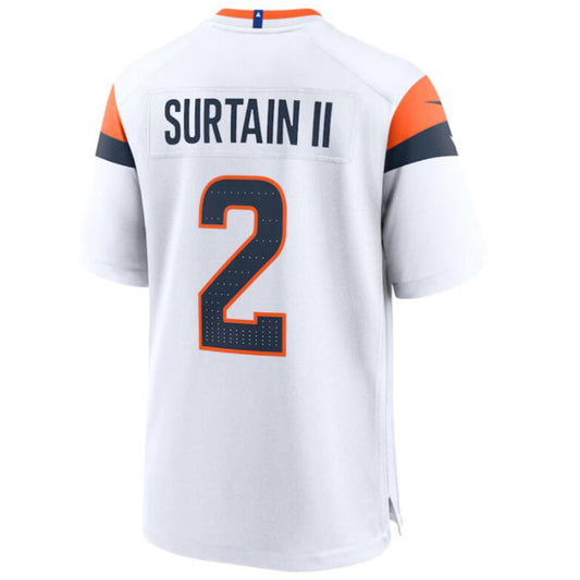 D.Broncos #2 Patrick Surtain II Player White Game Jersey Stitched American Football Jerseys