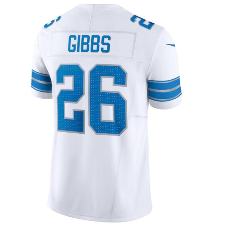 D.Lions #26 Jahmyr Gibbs Player White Vapor F.U.S.E. Limited Stitched Football Jerseys