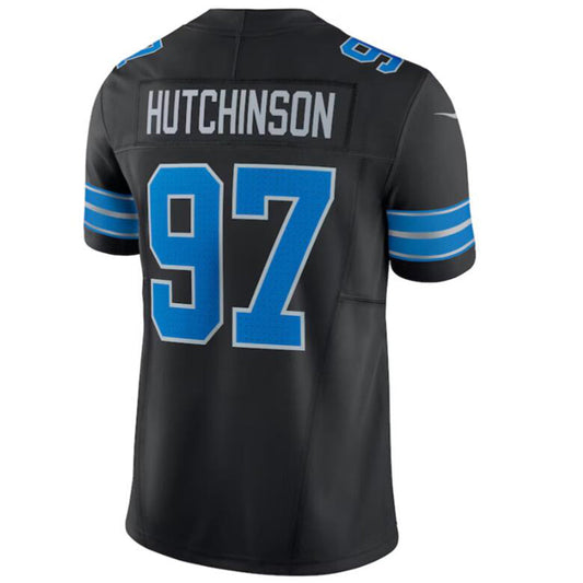 D.Lions #97 Aidan Hutchinson Player Black Vapor F.U.S.E. Limited Stitched Football Jerseys