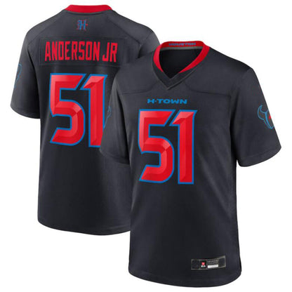 H.Texans #51 Will Anderson Jr. Player Navy Game Jersey Stitched Football Jerseys