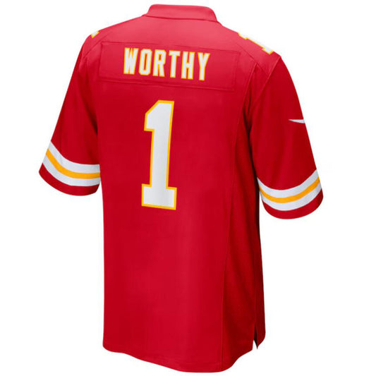 #1 Xavier Worthy Player KC.Chiefs Red Game Football Jerseys